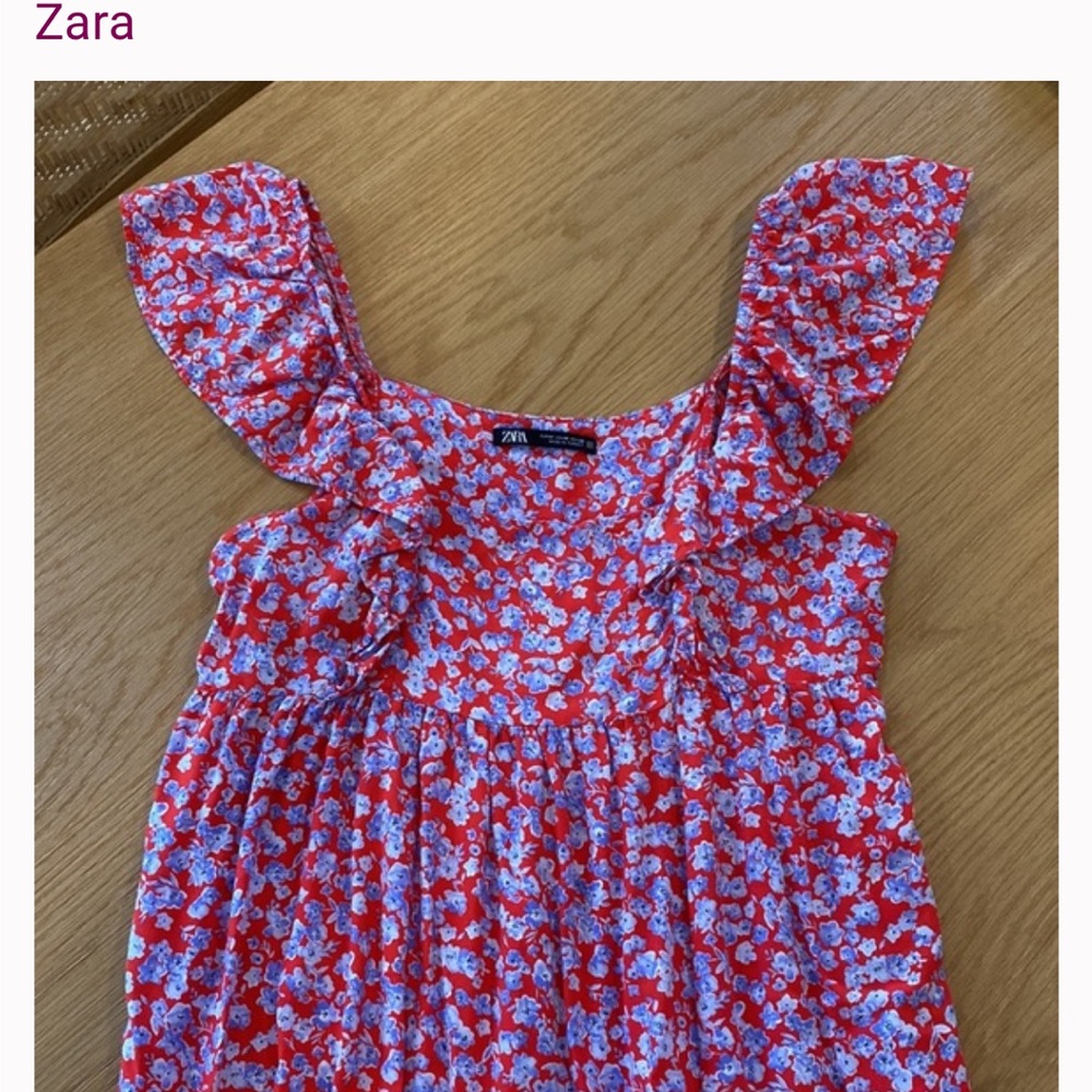 Zara Floral Red Maxi Dress - Picture 9 of 14
